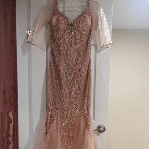 Pink Sequin Embroidery Dress